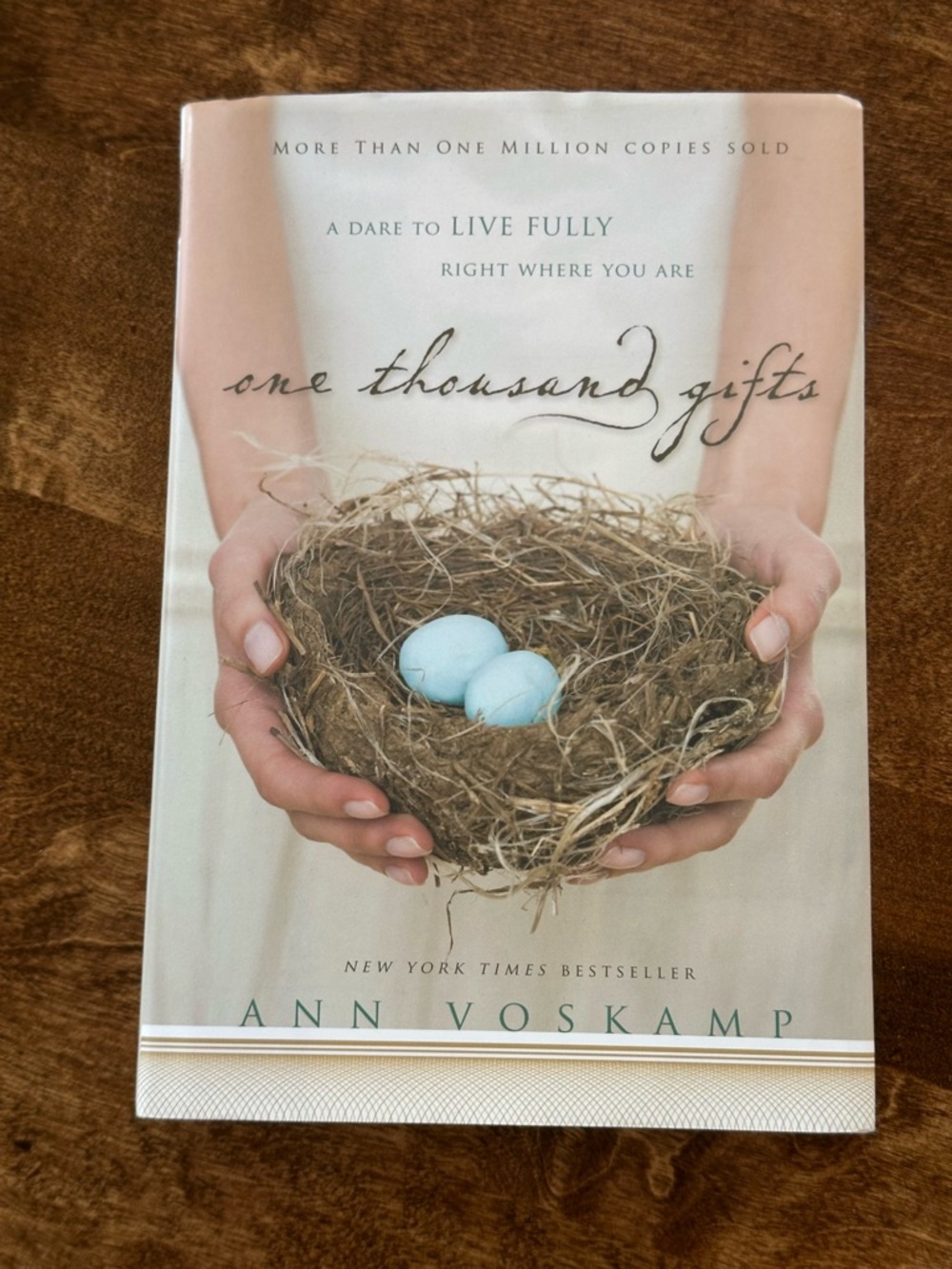 One Thousand Gifts Hardcover Book - Cream & Light Blue
